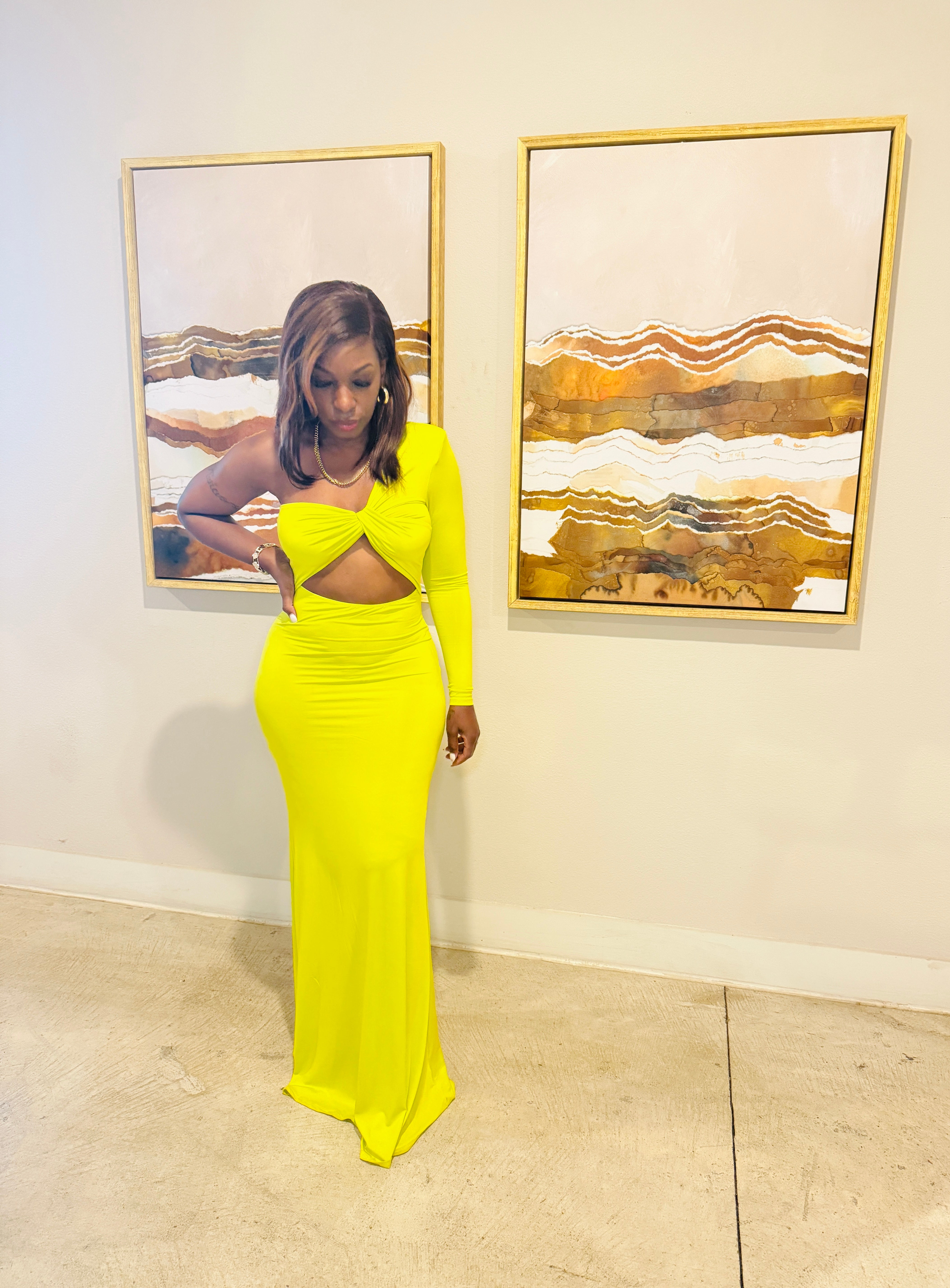 Lemon Lime with a Twist dress