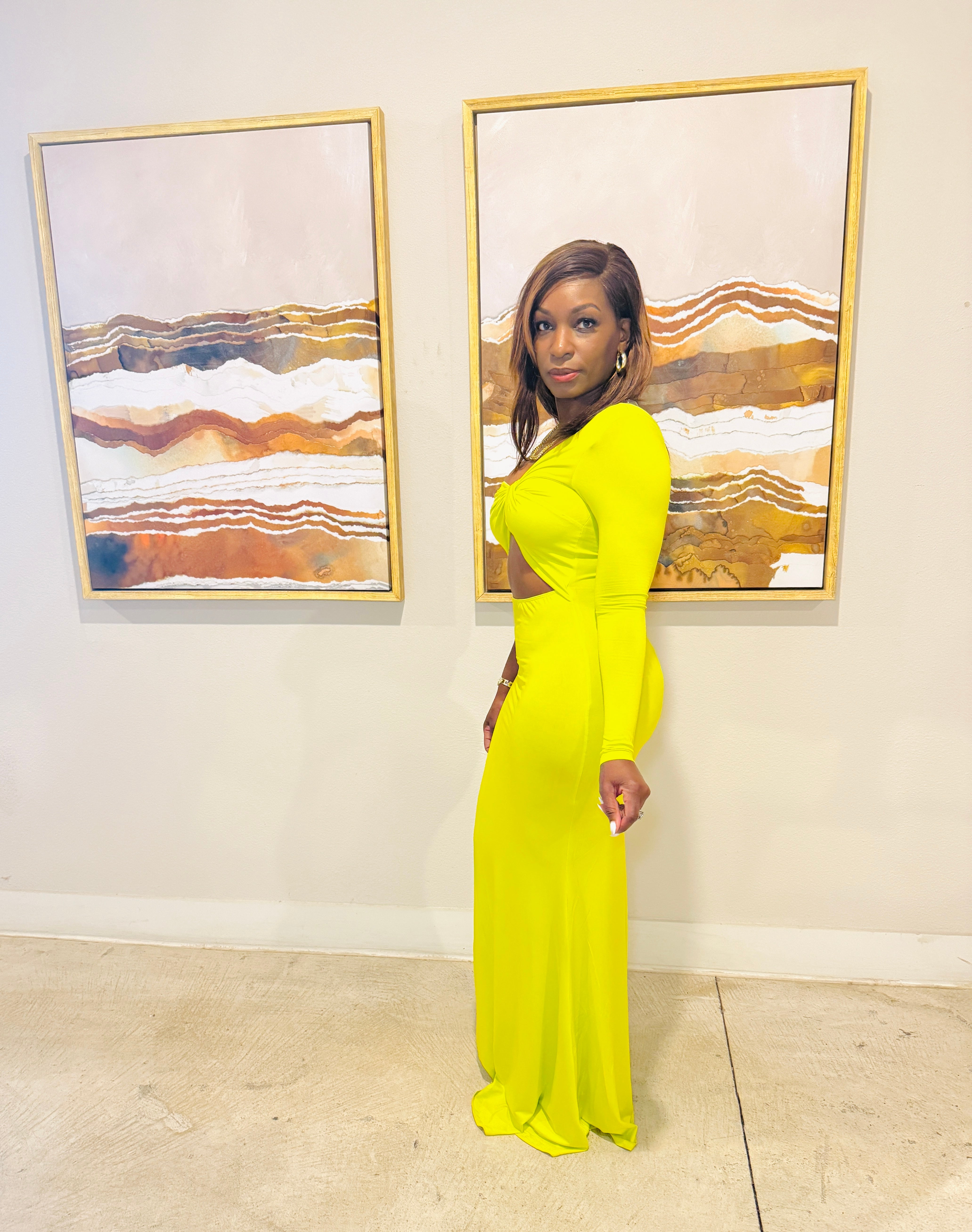 Lemon Lime with a Twist dress