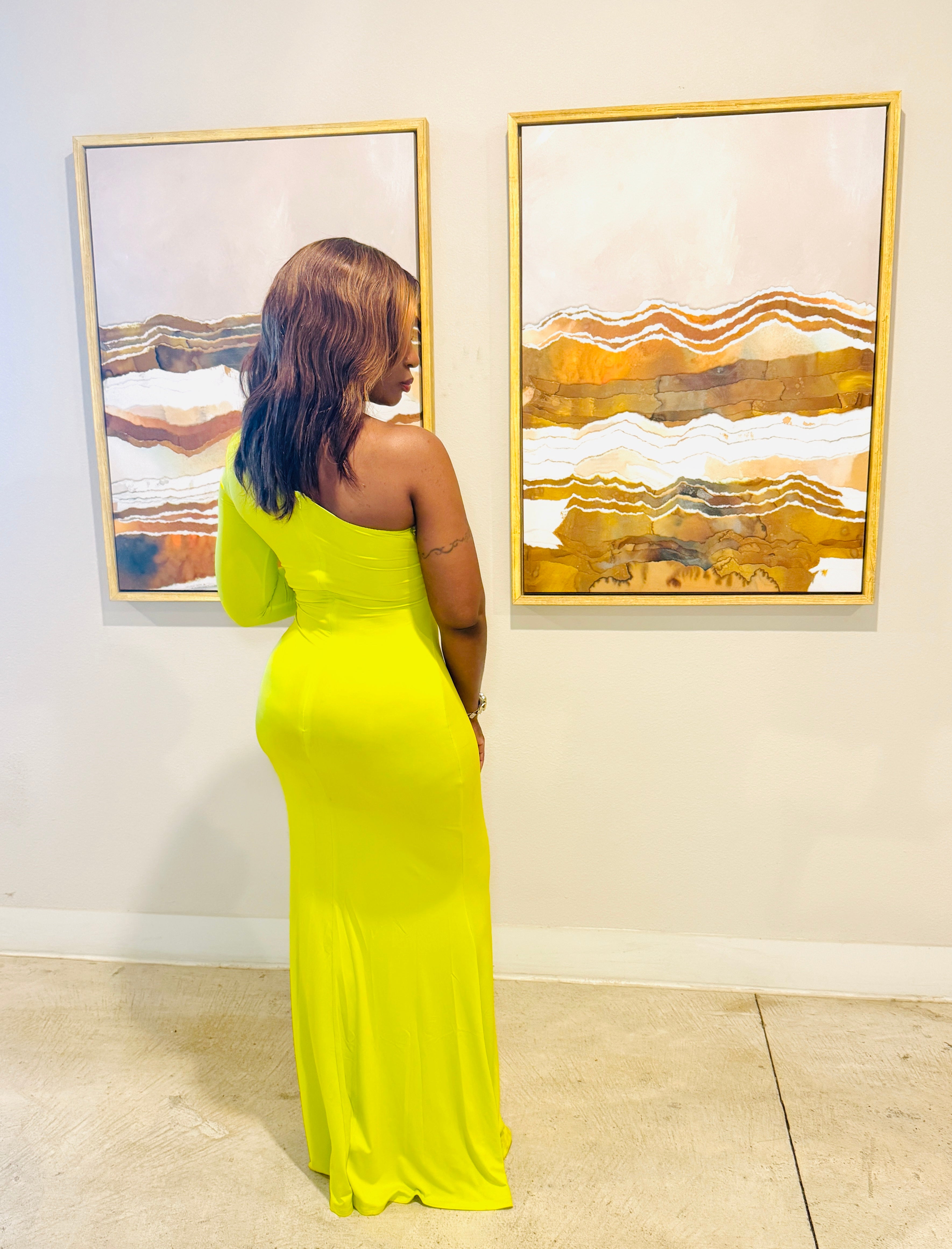 Lemon Lime with a Twist dress